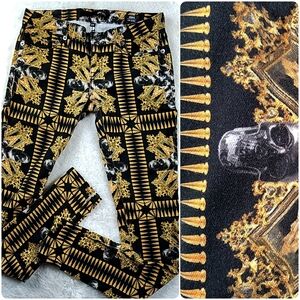 Goth Punk Skull Skinny Jean Pants